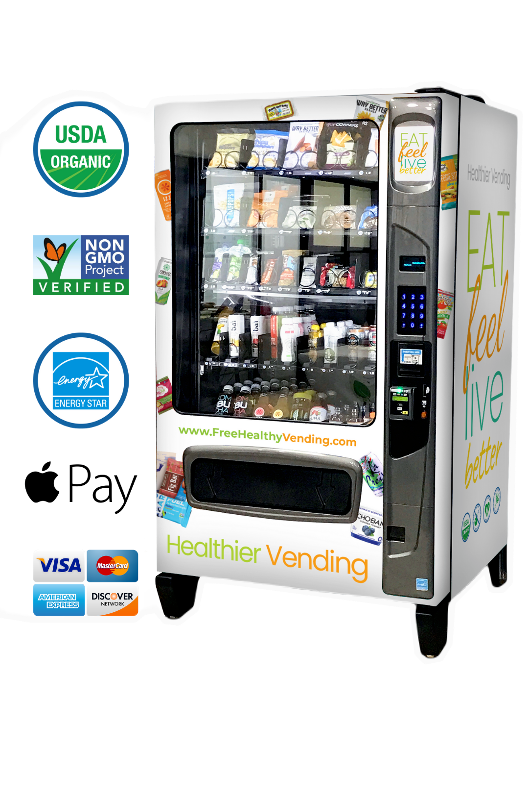 Modern vending machine with healthy options